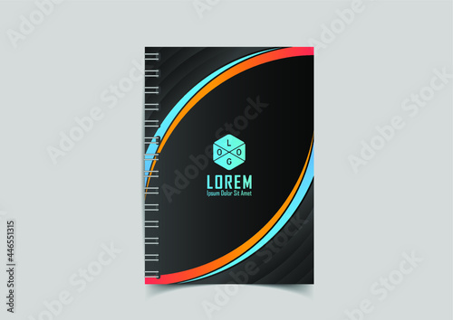Notebook or diary cover design.