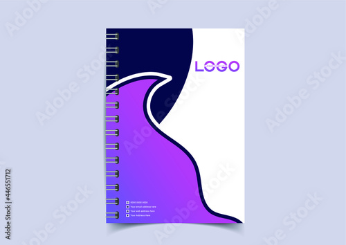 Minimal vector abstract cover notebook design. Planner and diary cover for print. Abstract design for copybook brochures and school books. Notebook paper. Brochure, book, magazine template