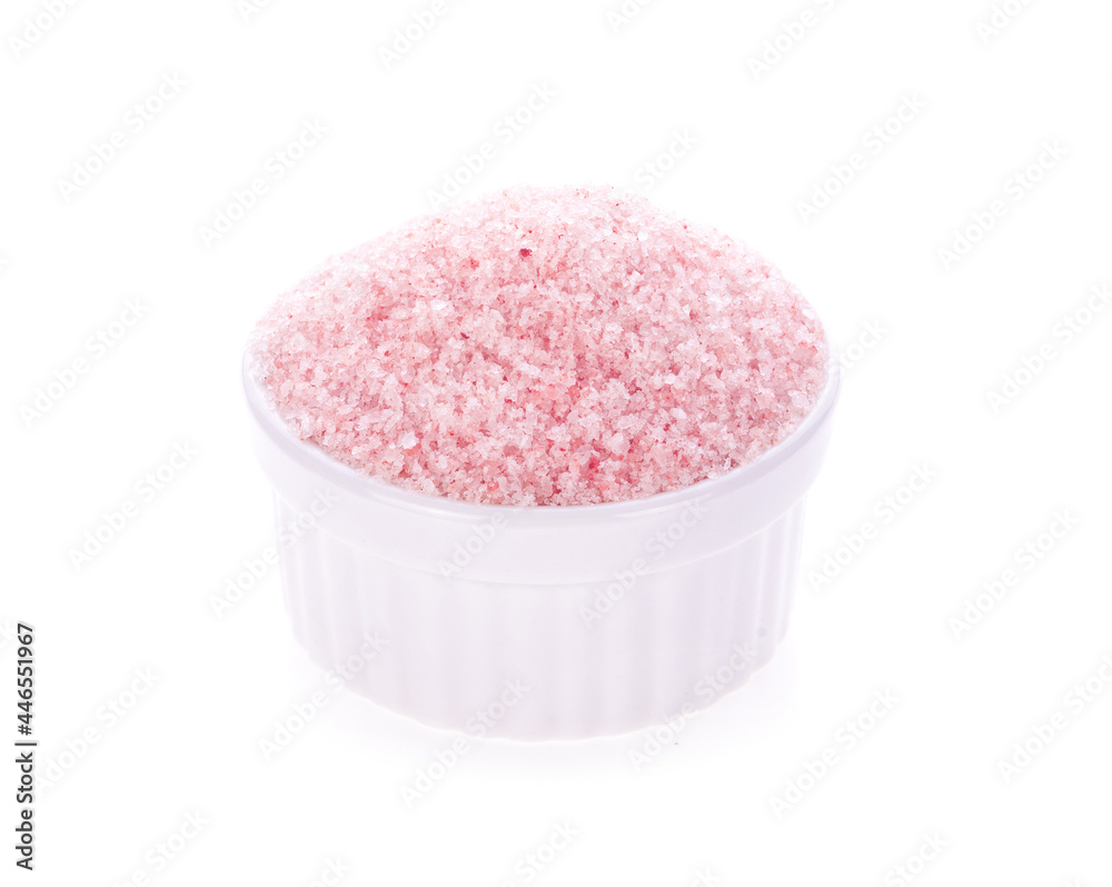 pink salt isolated on white background pink salt isolated on white background