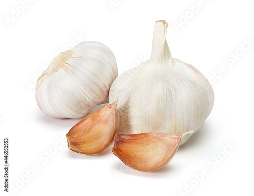 Fresh garlic isolated on white background.