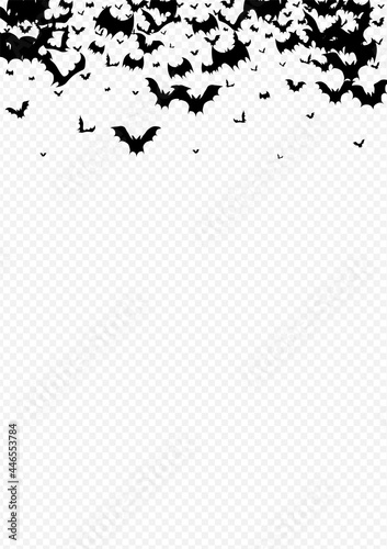 Fototapeta Naklejka Na Ścianę i Meble -  Dark Flock Spooky Vector Transparent Background.
