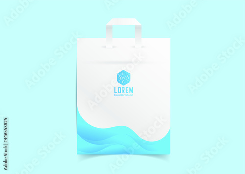 Vector paper shopping bag isolated on white