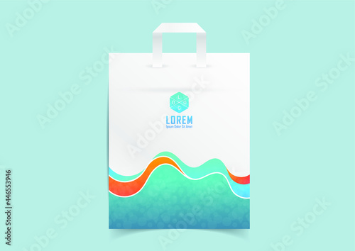 Vector paper shopping bag isolated on white