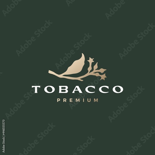 tobacco tree flower cigarette logo vector icon illustration