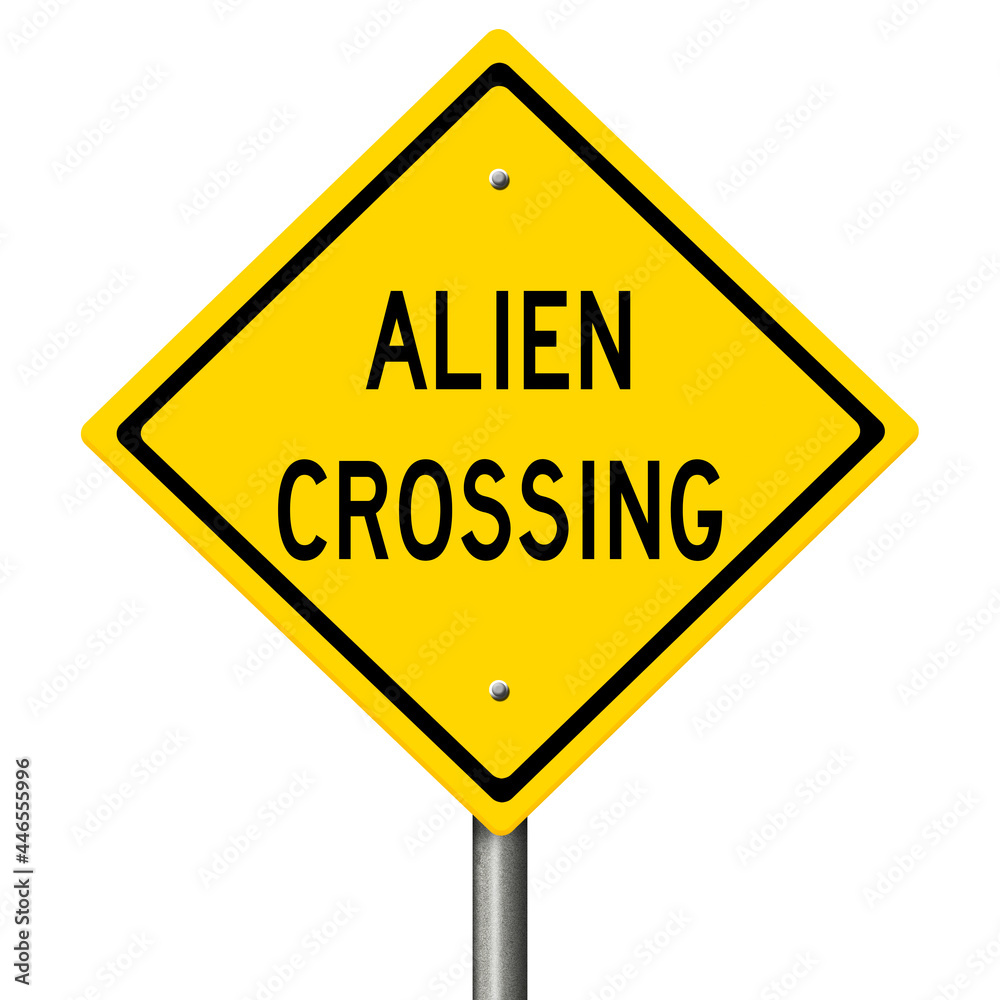 Rendering of a yellow highway sign Rendering of a yellow highway sign