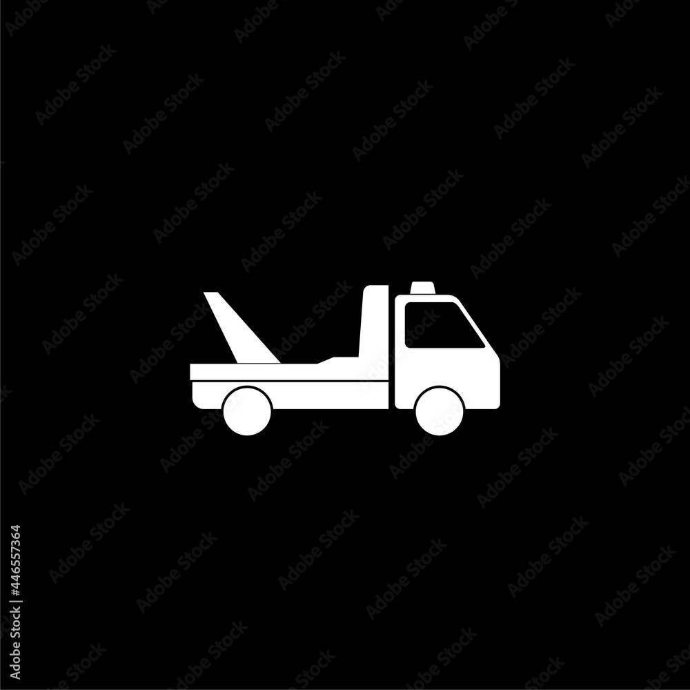 Tow truck icon isolated on dark background Tow truck icon isolated on dark background