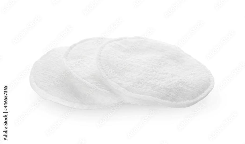 Cotton pads on white background Cotton pads on white background