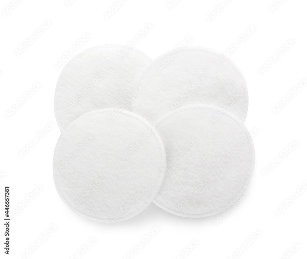 Cotton pads on white background Cotton pads on white background