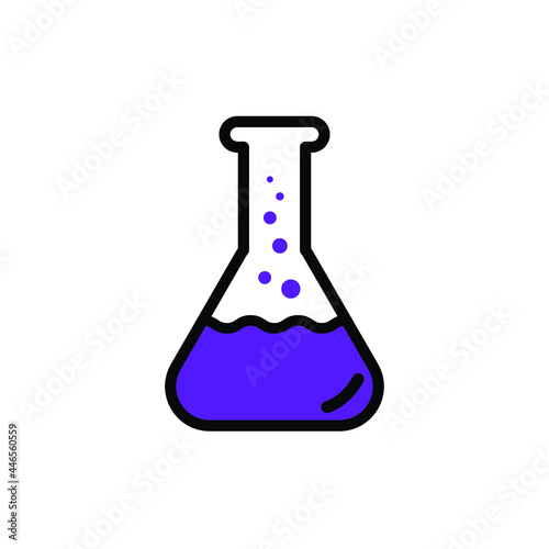 chemical flask. chemical tube icon biology equipment laboratory chemistry research technology and test theme Vector illustration