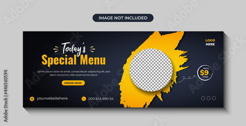 Delicious chicken grill food menu promotion facebook cover or social media web banner Premium Vector