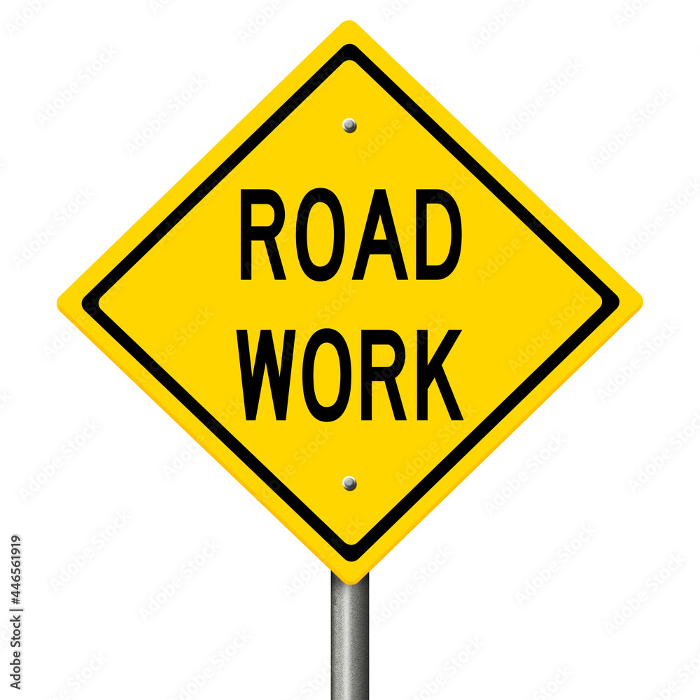 Rendering of a yellow highway sign Rendering of a yellow highway sign