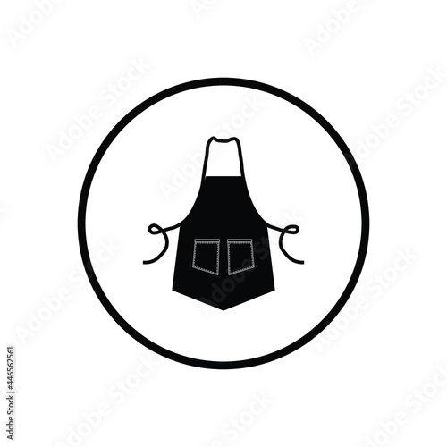 kitchen and cooking vector icons in a circle: apron