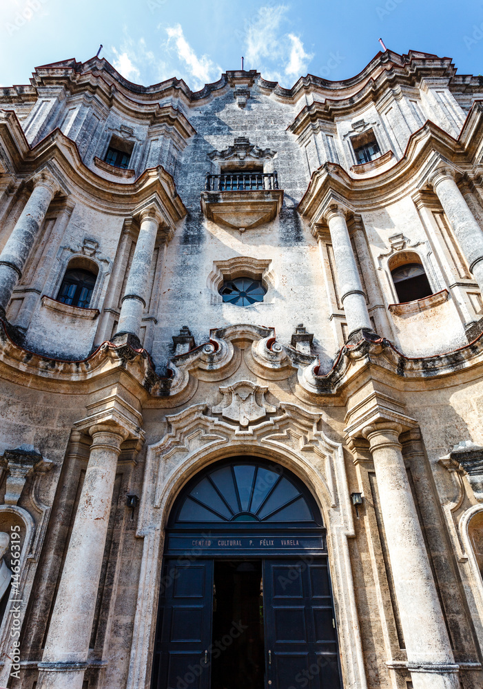 Facade of the old seminary de San Carlos and San Ambrosio - now Cultural Center Felix Varela in Old Havana, Cuba
