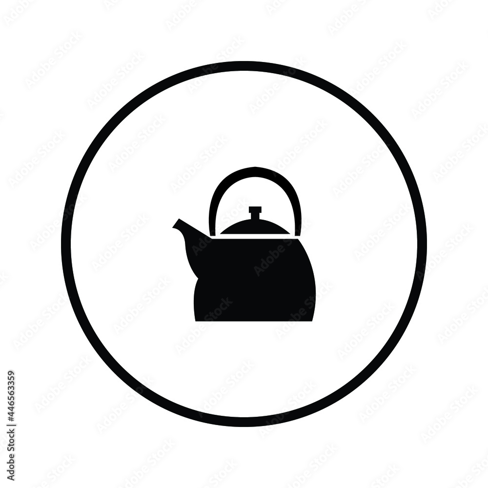 kitchen and cooking vector icons in a circle: teapot kitchen and cooking vector icons in a circle: teapot
