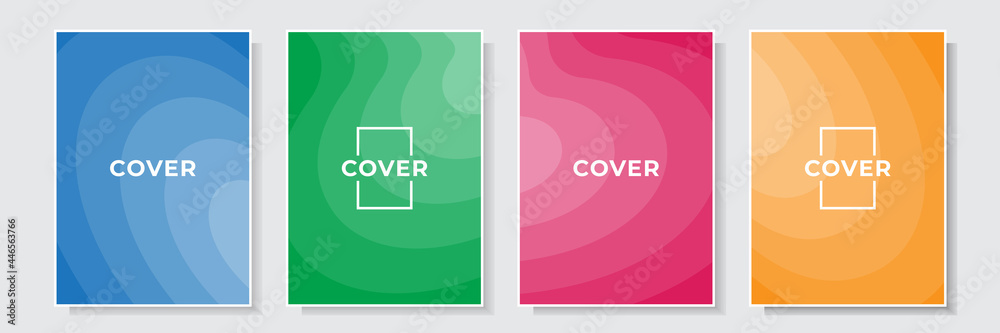 Fototapeta premium modern colorful cover elegant gradation layered template design wave style set collection background vector graphic