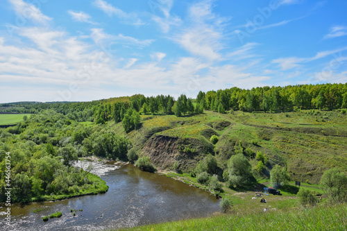 Krasivaya Mecha river landscape near Ishutino Mount