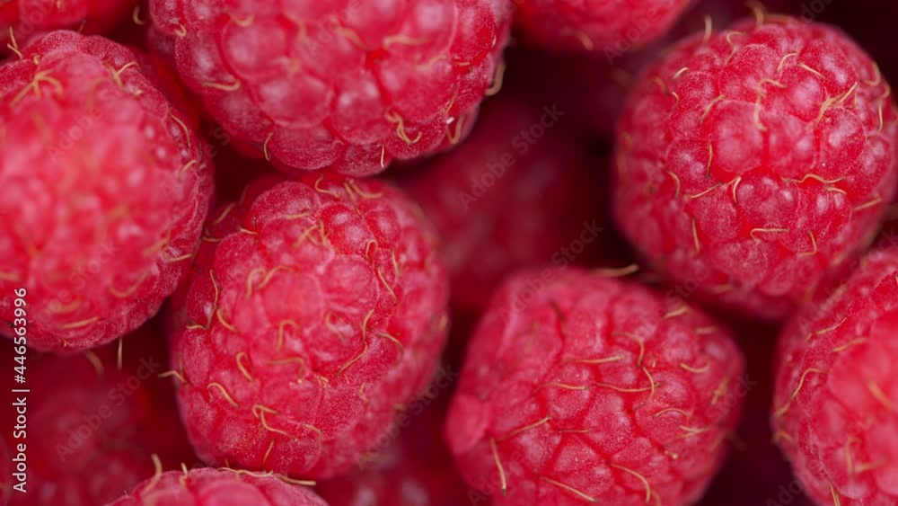 Healthy food organic nutrition. Rotation raspberry macro red fresh raspberries fruit rotation. Healthy food organic nutrition. Rotation raspberry macro red fresh raspberries fruit rotation.