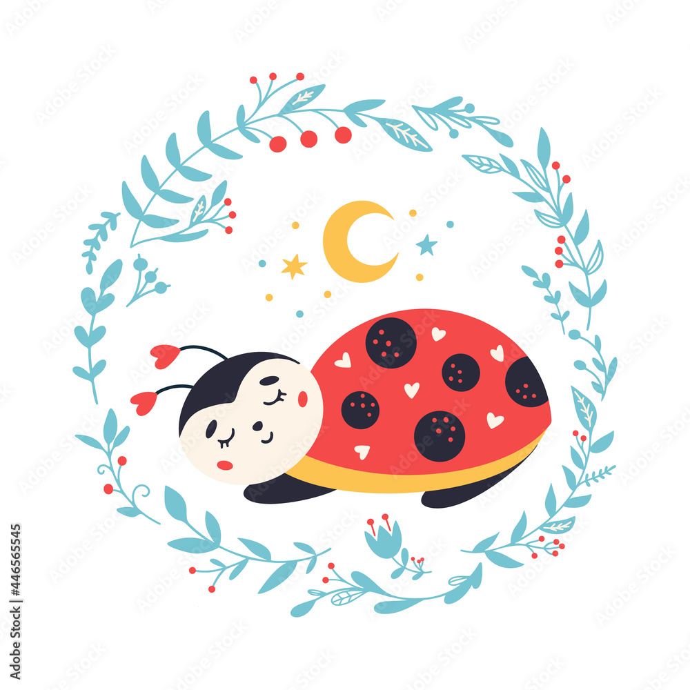 Cartoon Ladybug vector Cute nursery ladybird insect Cartoon Ladybug vector Cute nursery ladybird insect