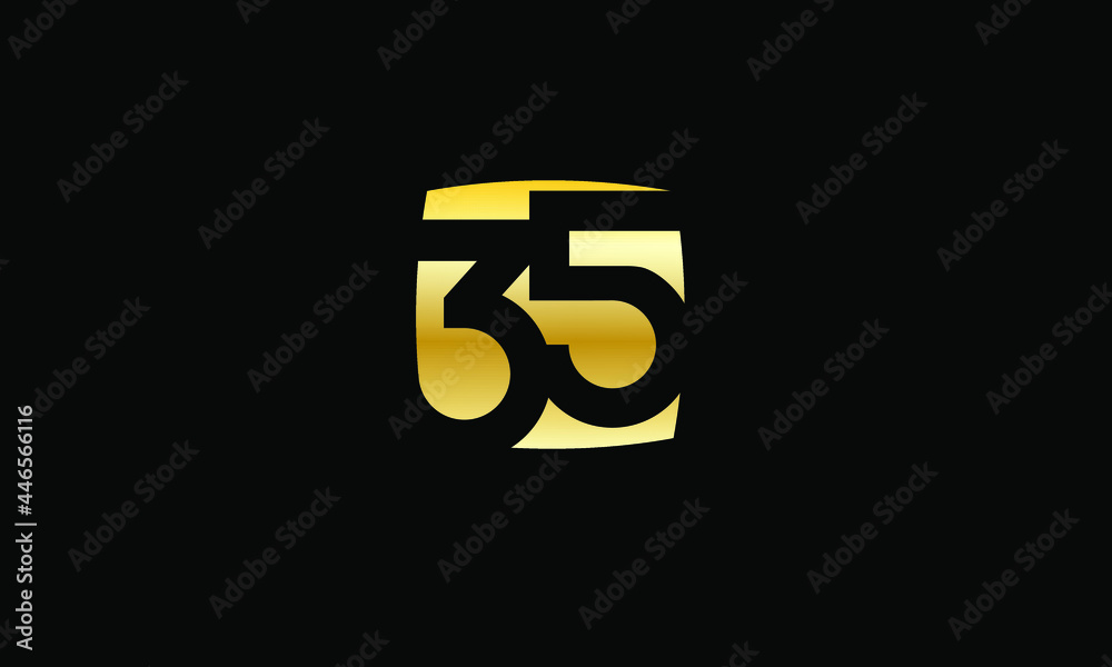 Obraz premium 35 Number Gold Modern Logo