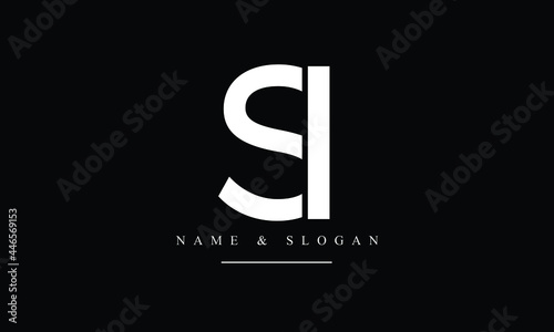 SI, IS, S, I abstract letters logo monogram