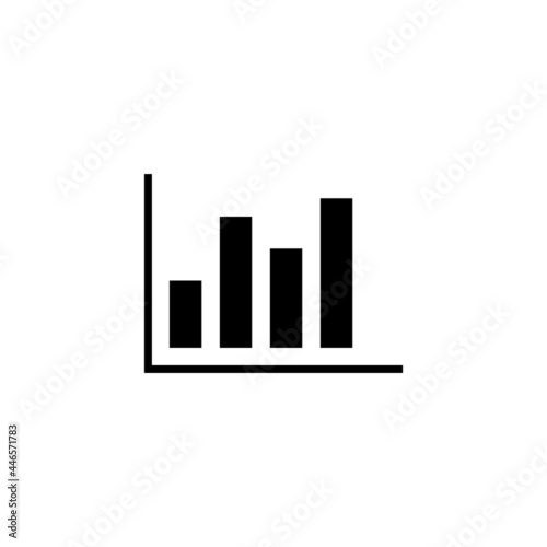 Simple growth or analytics black line icon. Statistical chart concept. Flat style isolated symbol on white used for  illustration  logo  mobile  app  emblem  design  web  site  ui  ux. Vector EPS 10