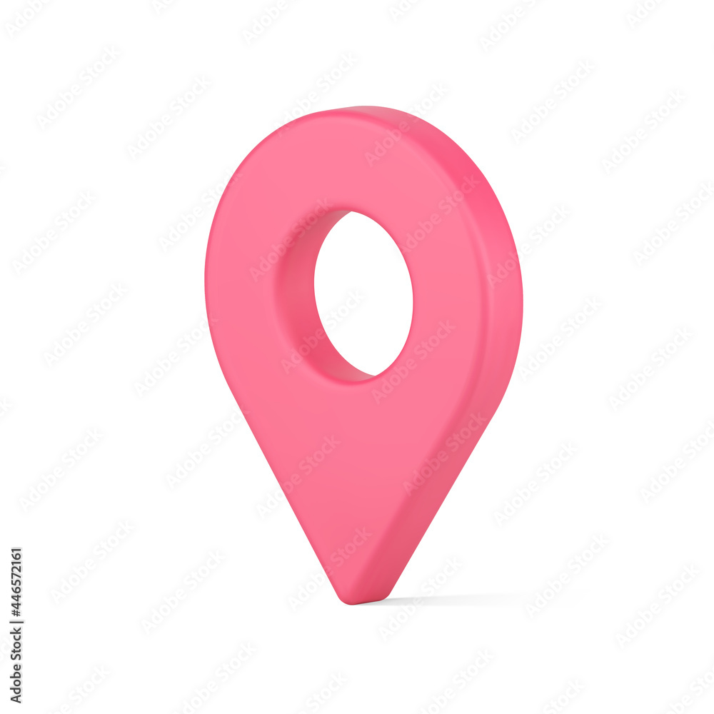 Red map pointer 3d icon. Web navigation symbol with position location Red map pointer 3d icon. Web navigation symbol with position location