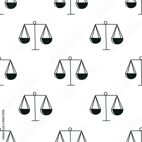 Libra law pattern. Sketch drawing. Lawyer attorney symbol. Cup outline pictogram.