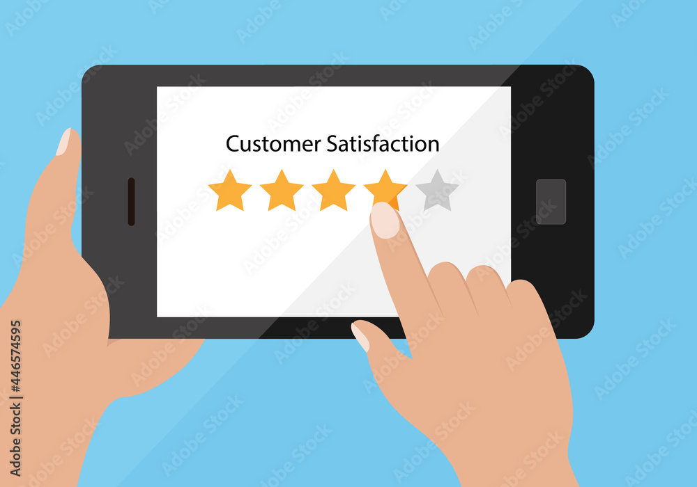 Selecting satisfaction status through the tablet Selecting satisfaction status through the tablet