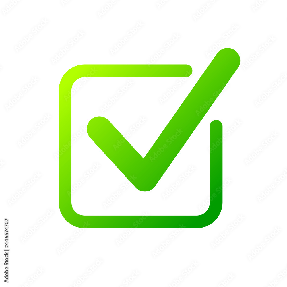 Check mark box icon, Tick symbol, Election vote sign, Check list concept, Simple line design for web site, logo, app, UI, Vector illustration Check mark box icon, Tick symbol, Election vote sign, Check list concept, Simple line design for web site, logo, app, UI, Vector illustration