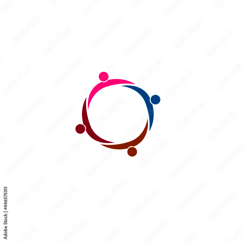 COLORFUL PEOPLE TOGETHER IN CIRCLE SIGN, SYMBOL, ART, LOGO ISOLATED ON WHITE COLORFUL PEOPLE TOGETHER IN CIRCLE SIGN, SYMBOL, ART, LOGO ISOLATED ON WHITE