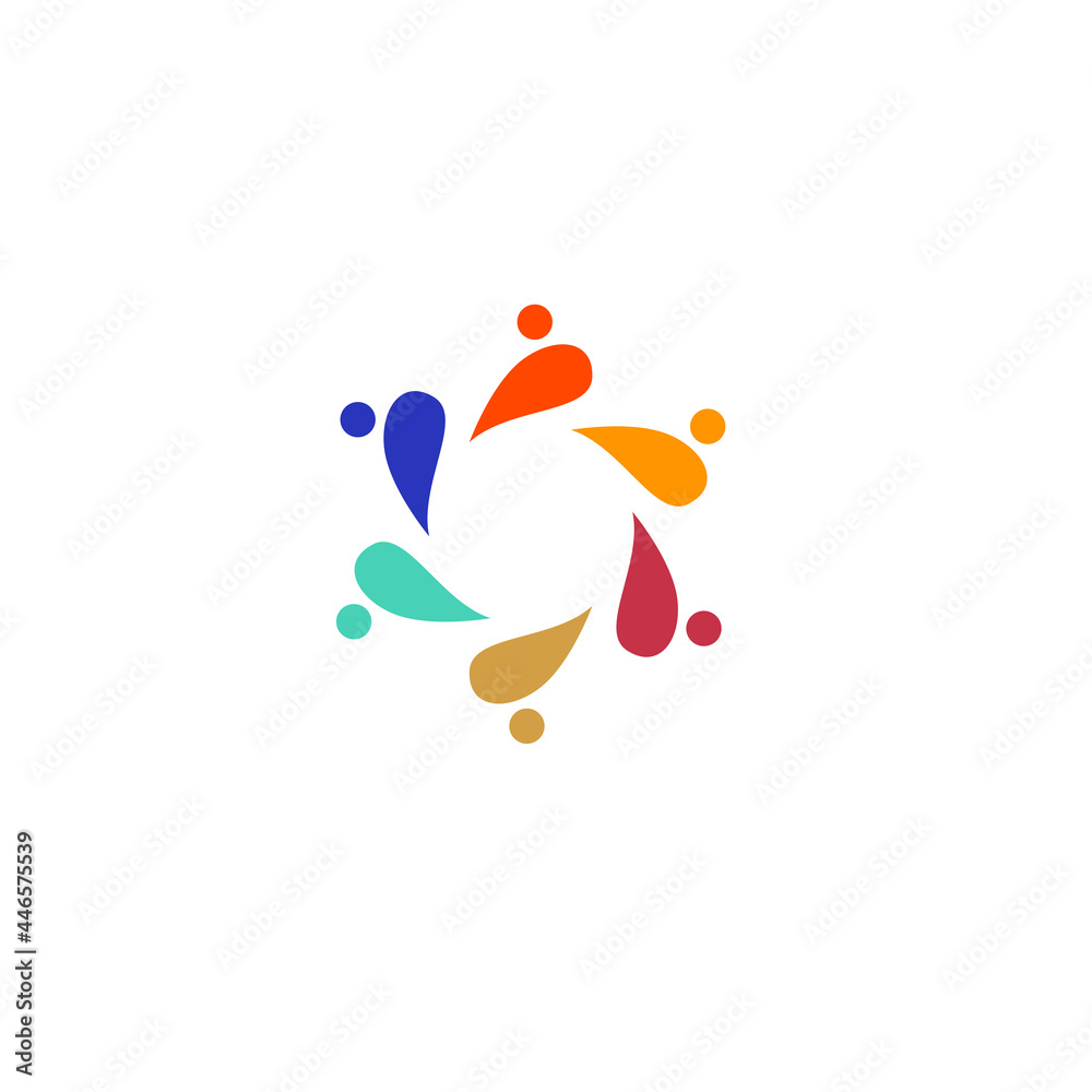 COLORFUL PEOPLE TOGETHER IN CIRCLE SIGN, SYMBOL, ART, LOGO ISOLATED ON WHITE COLORFUL PEOPLE TOGETHER IN CIRCLE SIGN, SYMBOL, ART, LOGO ISOLATED ON WHITE
