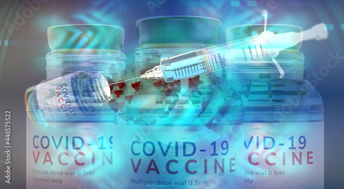 syringe and Coronavirus vac...