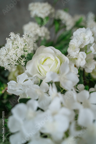 artificial roses close-up in the interior