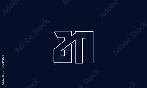Alphabet letters Initials Monogram logo ZN  NZ  Z and N