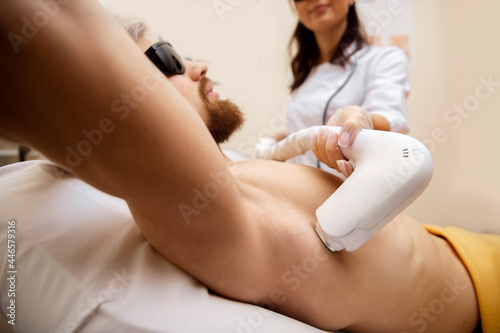 Men armpit Epilation laser hair removal procedure