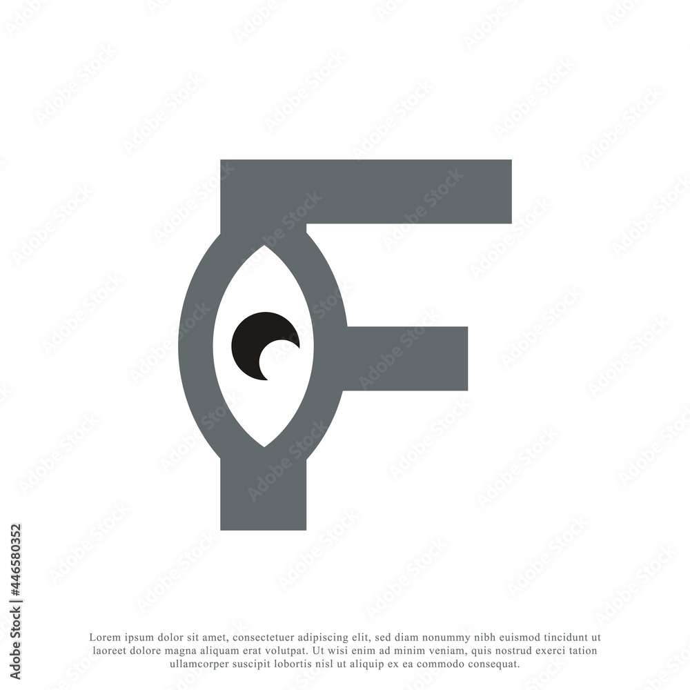 Abstract Initial Letter F with Eye Logo Design. Vector Illustration Abstract Initial Letter F with Eye Logo Design. Vector Illustration