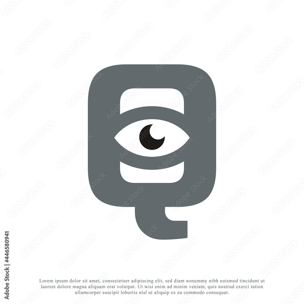 Abstract Initial Letter Q with Eye Logo Design. Vector Illustration Abstract Initial Letter Q with Eye Logo Design. Vector Illustration