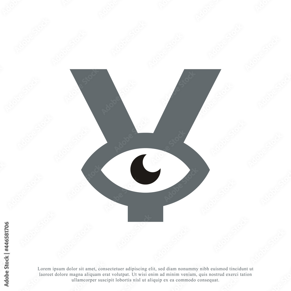 Abstract Initial Letter Y with Eye Logo Design. Vector Illustration Abstract Initial Letter Y with Eye Logo Design. Vector Illustration