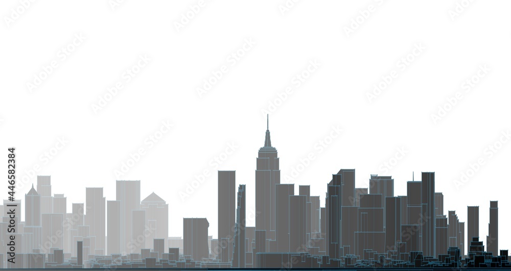 modern city panorama 3d illustration 
