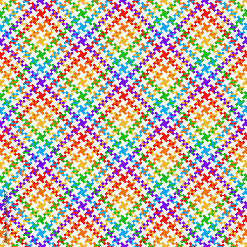 Seamless check plaid pattern. Bright colorful textured rainbow tartan vector background for modern spring summer autumn winter textile or paper design.