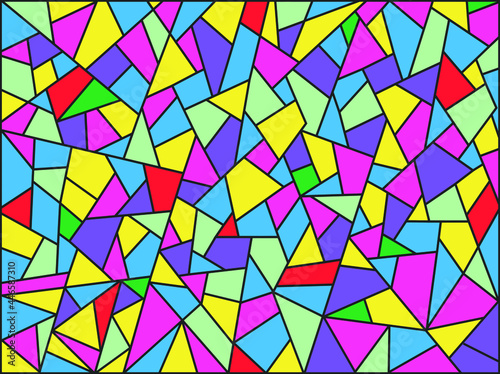 Abstract background from elements of different shapes arranged in a mosaic style. The elements inside can be repainted.