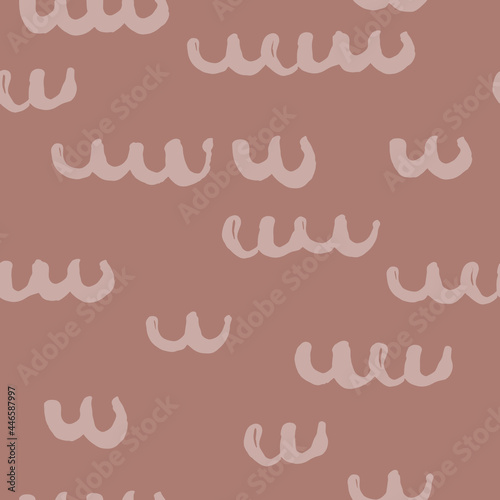 Hand drawn vector seamless pattern. Realistic painted brush strokes ornament.