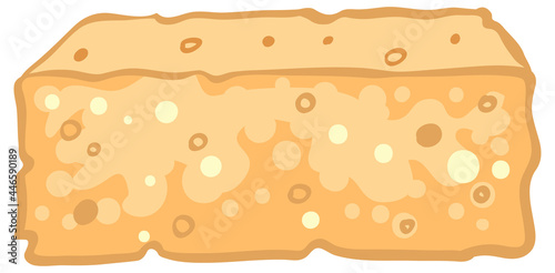 Sponge in cartoon style isolated on white background