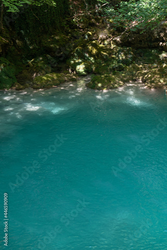 pure blue water from a river