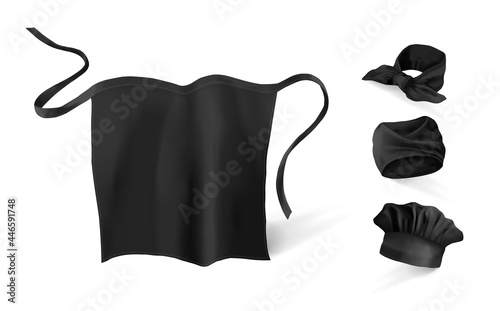 Apron short set. Mockup. Vector illustration.