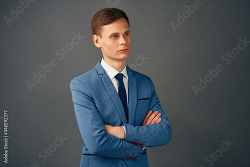business man in blue suit professional manager executive
