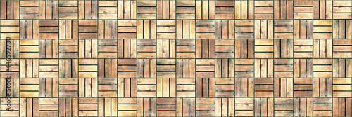 Wooden vintage seamless texture background. Wood tiles for decoration wall. Interior wall panel pattern. Blasted Oak Groove wood texture