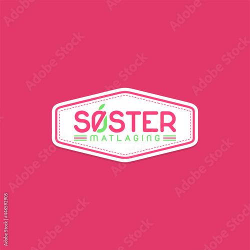 Soster Matlaging (Translation Norwegian: Sister Cooking) template Logo Design. Emblem icon. Vector Illustration.