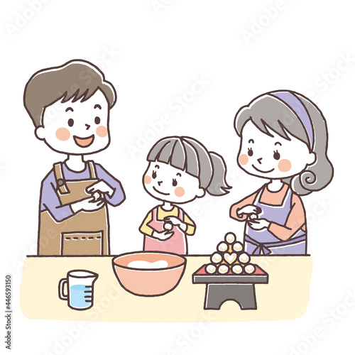 お月見　親子でお団子作り12