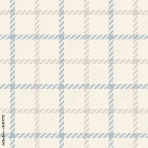 Seamless plaid pattern windowpane. Spring summer autumn winter tartan check vector. Simple light graphic background for dress, shirt, scarf, blanket, tablecloth, other modern fashion textile design.